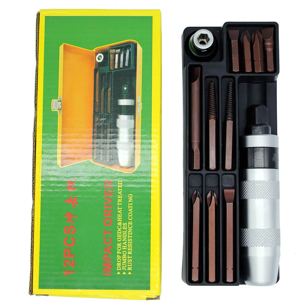 

12PCS Impact Screwdriver Set Industrial Grade Multifunctional Screwdriver Bits Screw Extractor For Repairing Driver Set