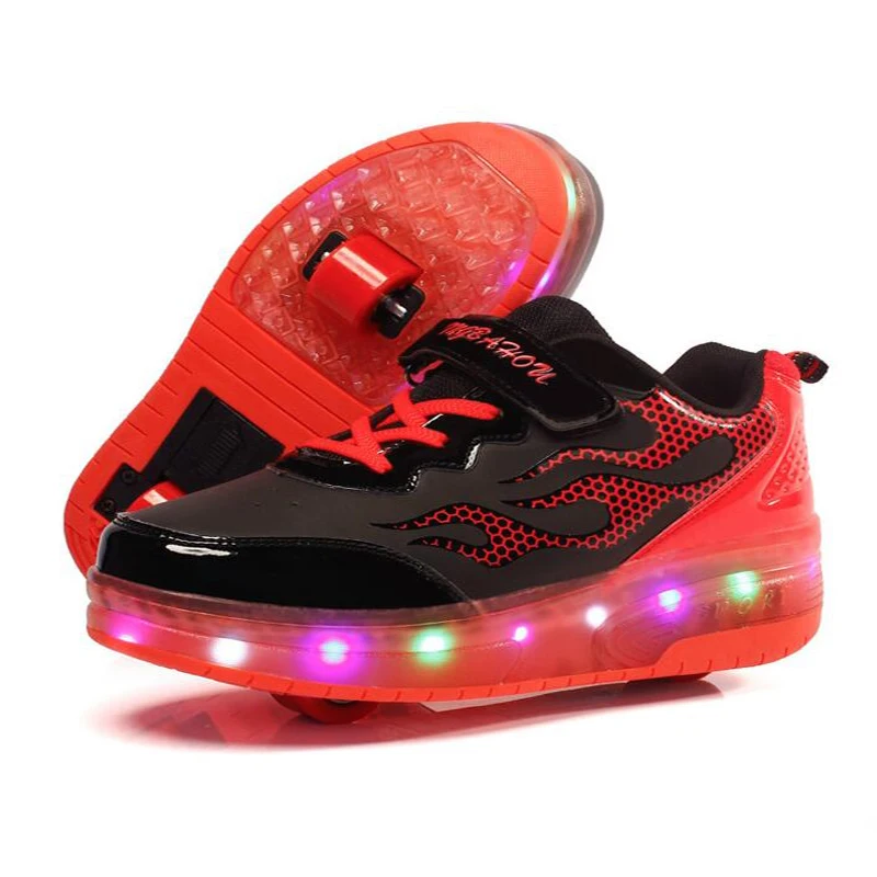 

Double Wheel Roller Skate Shoes Flashing Children Skates Wheel Shoes Luminous Shoes Invisible Automatic Women Boy Girl Sneaker
