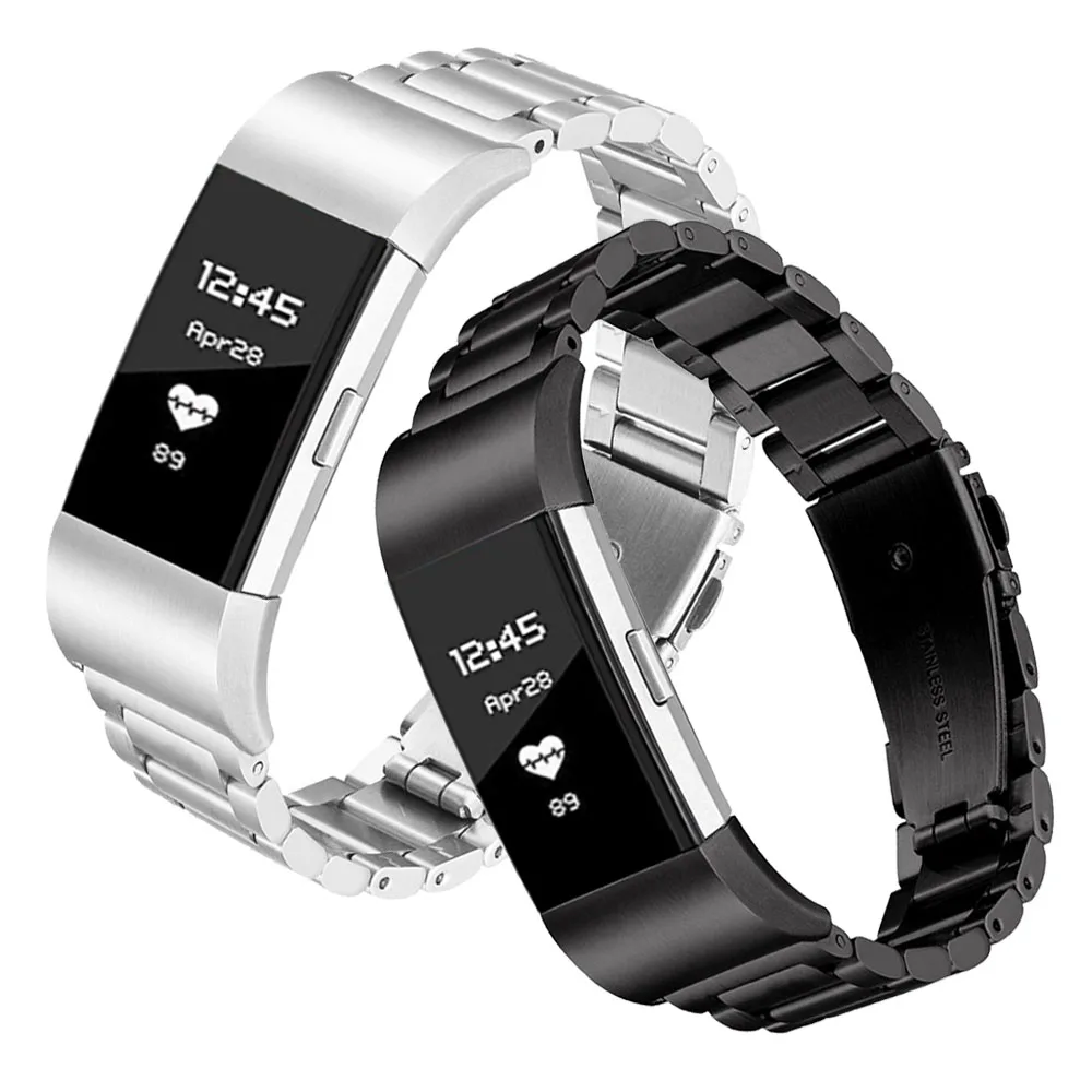 

Браслет для Fitbit Charge 2/3/4/5, металлическая пряжка из нержавеющей стали, ремешок на запястье, ремешок для смарт-часов, серебристый, черный, Бесплатная доставка