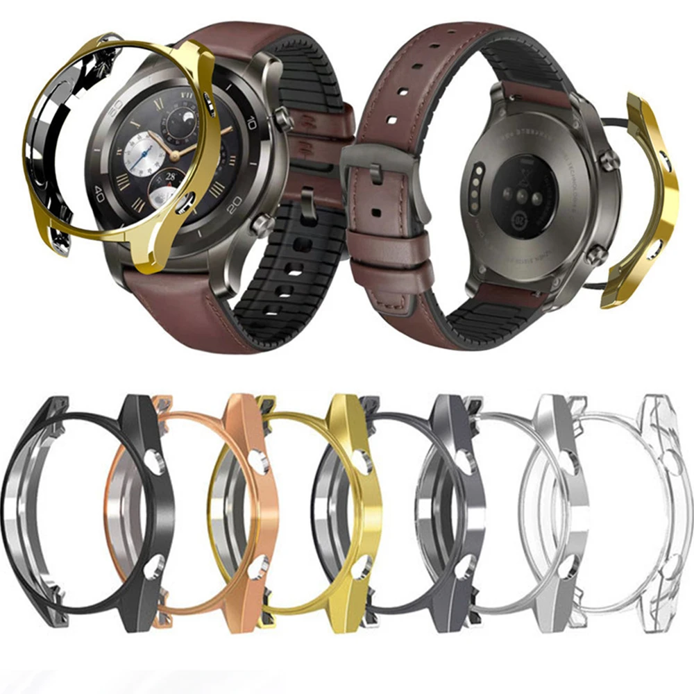 

Fashion Protective Cover Film Silicone Shell Shockproof Anti Scratch Electroplated Soft Watch Case for Huawei Watch GT / 2 Pro