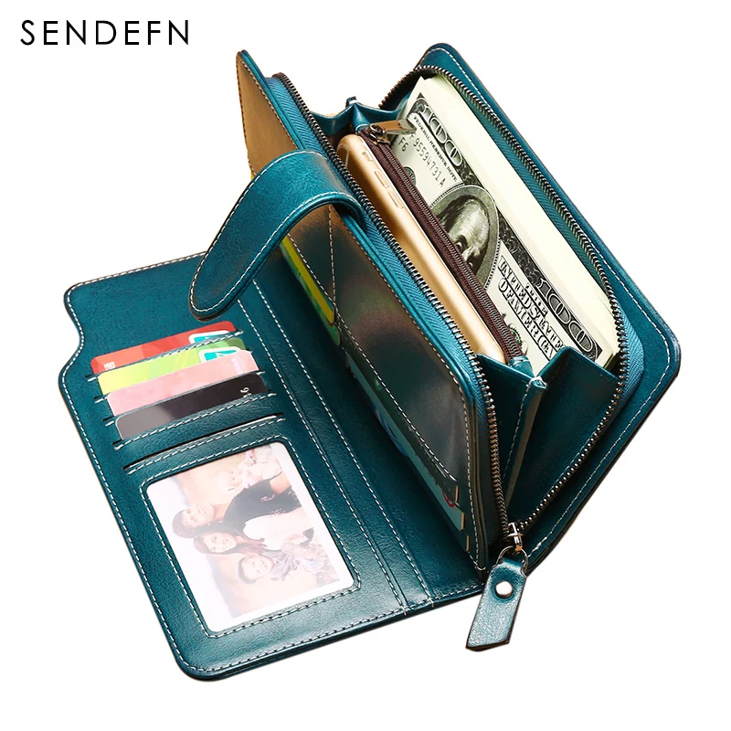 

SENDEFN 2018 New Women Purses Casual Zipper Lady Wallet Large Capacity Female Wallets Hollow Out Clutch Woman's Wallets