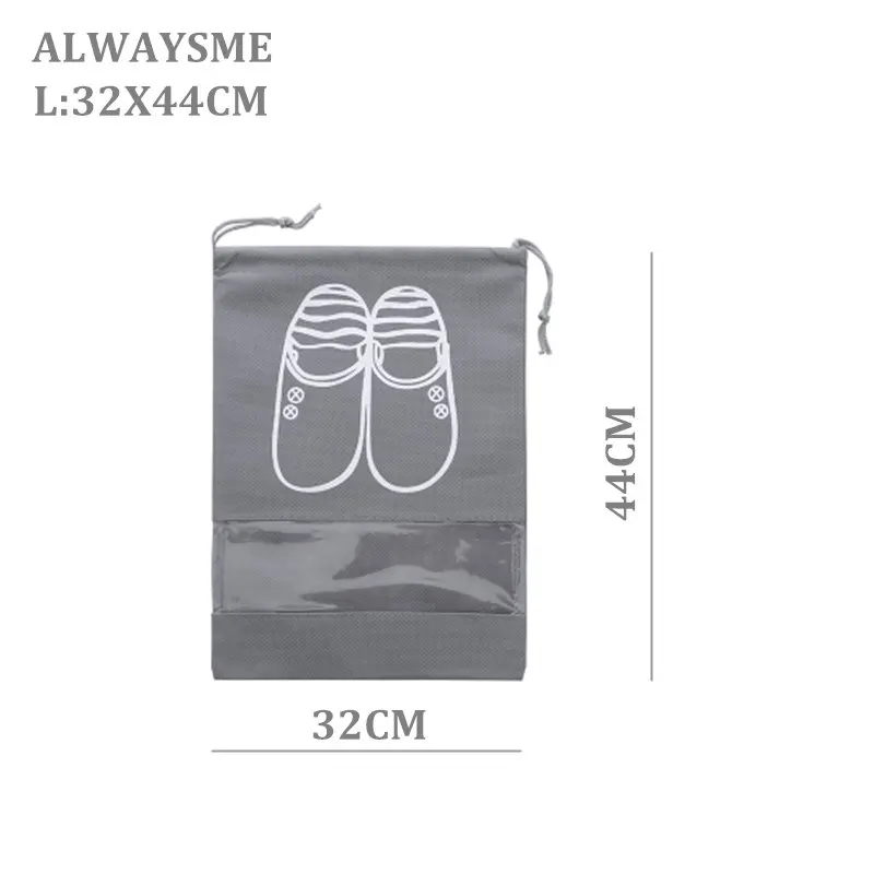 ALWAYSME 32X44 см 28X35,5 см мужская женская обувь противопылевые Чехлы обувь защитный чехол сумка для защиты от пыли синий или серый цвет выбор - Цвет: Grey L 32X44CM