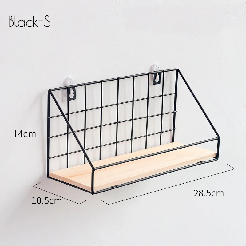 Скандинавский стиль скандинавский 1 шт. металлическая настенная полка скандинавский Настенный декор полка для детской комнаты Органайзер держатели для хранения - Цвет: black small