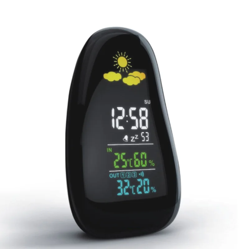 Pebbles Wireless Weather Forecast Radio Clock Alarm LED Backlight
