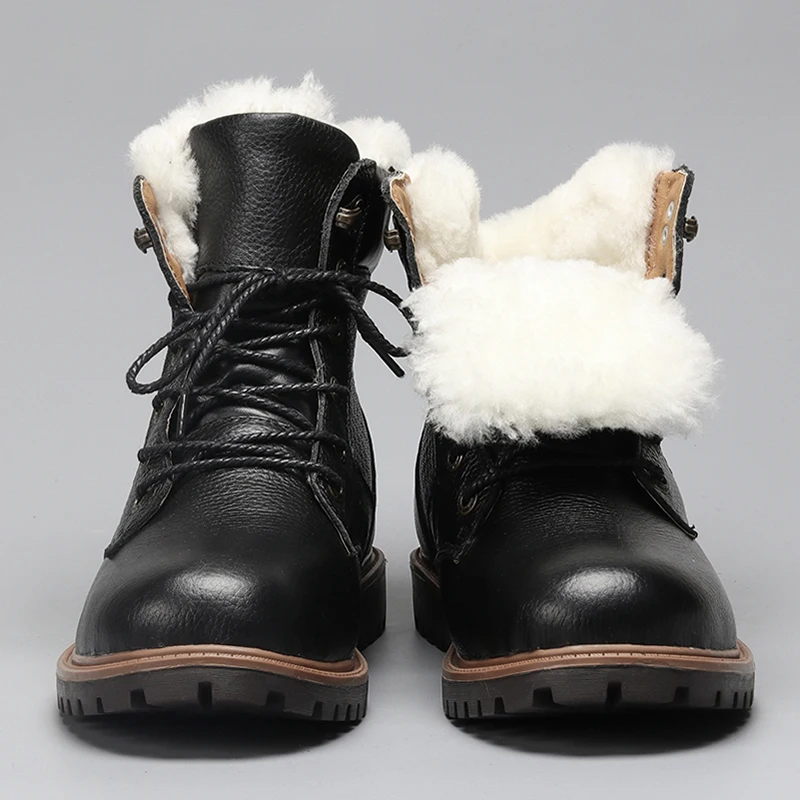 Natuurlijke Wol Mannen Winter Laarzen Maat 35 ~ 48 Warmste Echt Leer  Russische Stijl Mannen Snowboots # YM1570|boots boots|boots menboots men  winter - AliExpress