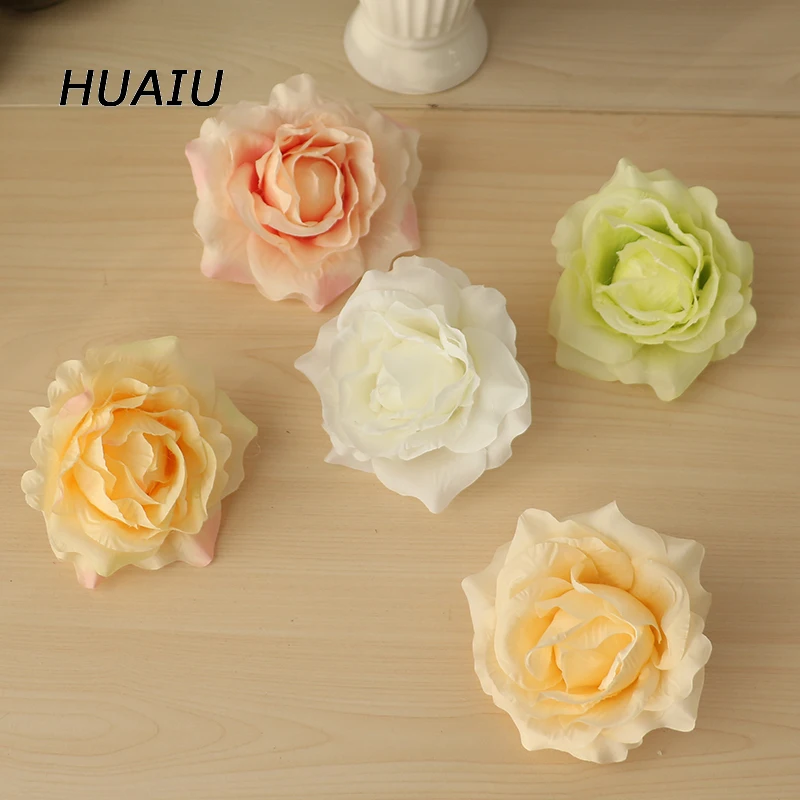 

9pcs Artificial Rose Flower Heads DIY Rose Silk Flower hotel background wall decor DIY Road led wedding flower Bouquet