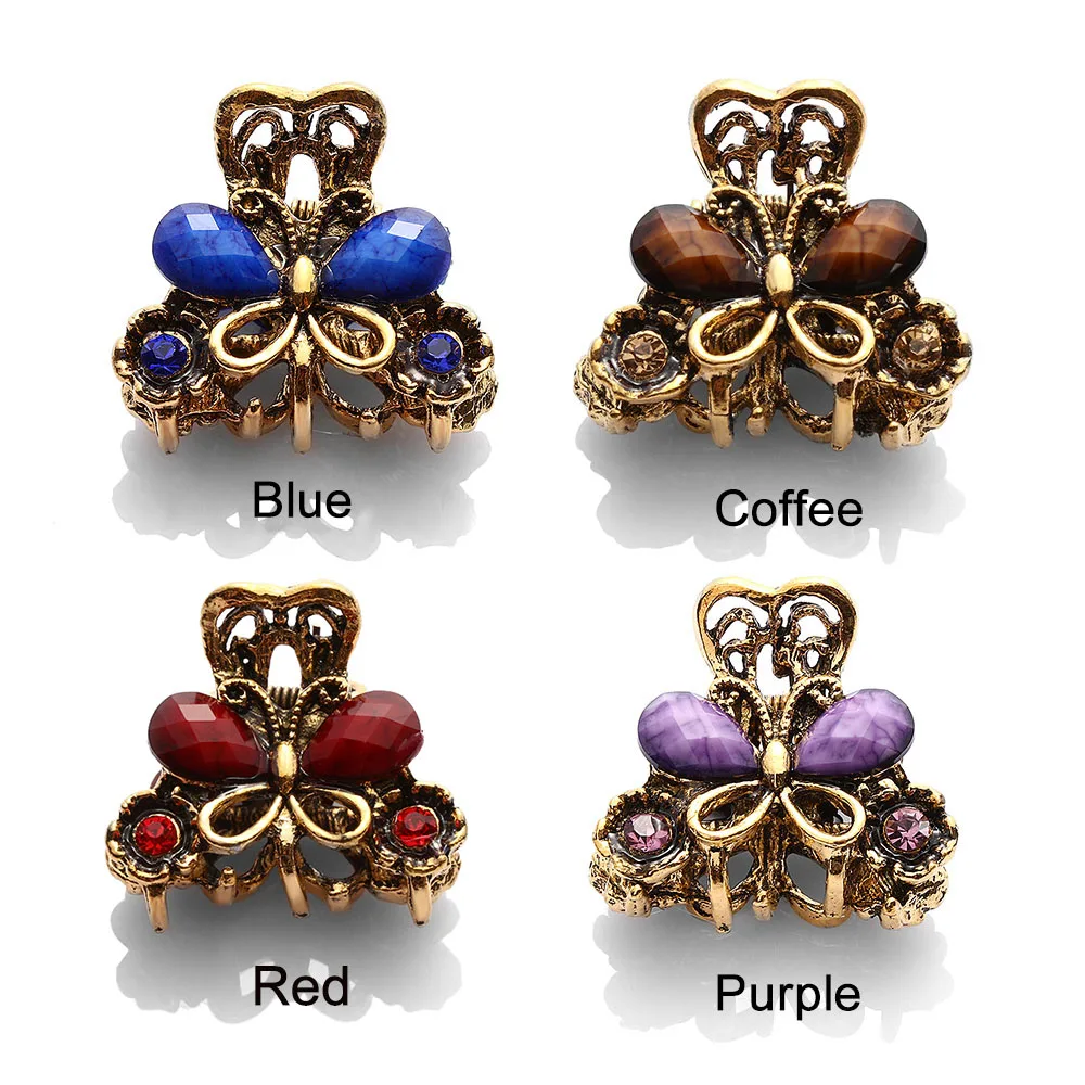 

1 PCS Women Mini Butterfly Hair Claw Retro Hair Claw Clip Headband for Lady Girls Resin Hairpins Hair Accessories