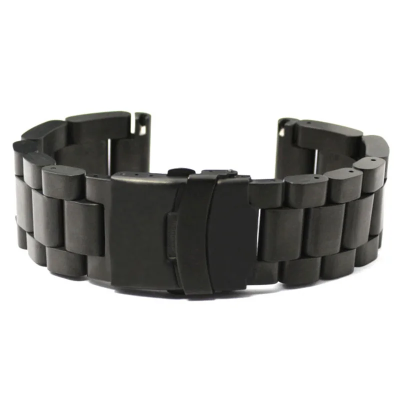 Fashion Solid Stainless Steel Band Luxury Mens Wrist Watch Strap Adjustable Replacement Tool High Quality 222426mm Watch Bands (13)
