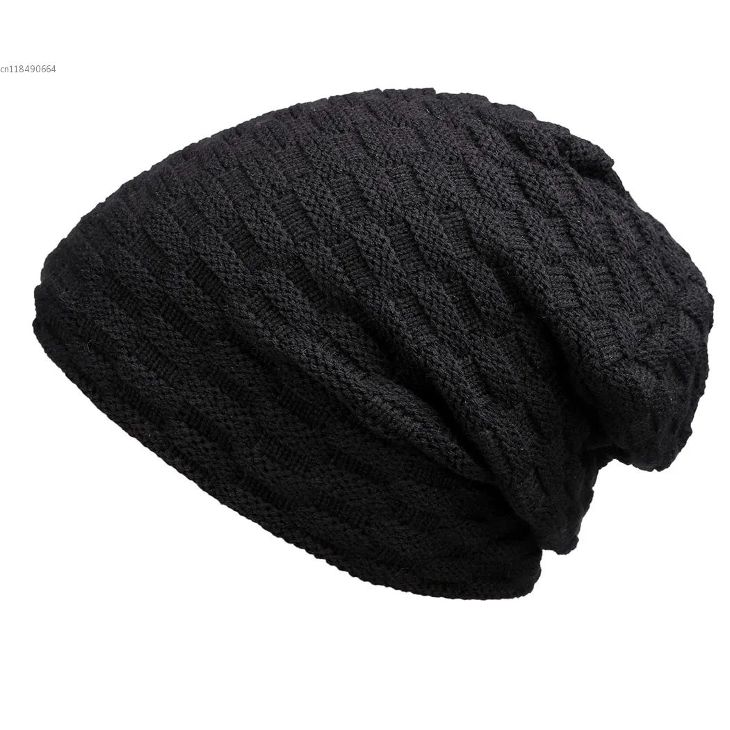 

Unisex Men Women Casual Solid Stretchy Braid Pattern Knitted Beanie Hat Winter Fashion