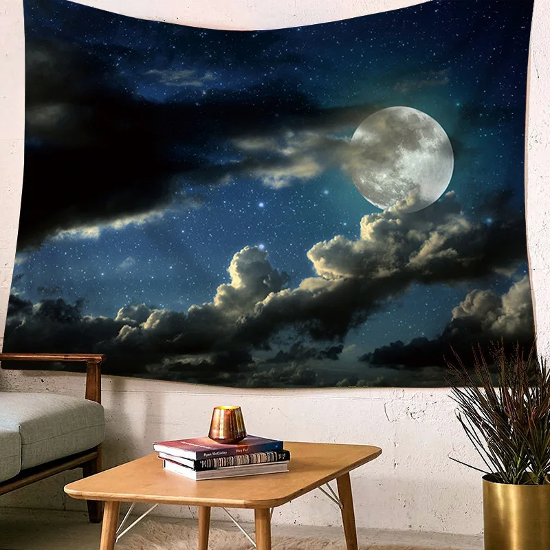 

White Galaxy Starry Night Sky Tapestries Pattern Wall Hanging Cloth Tapestries Home Decor Decoration Bedroom Dormitory