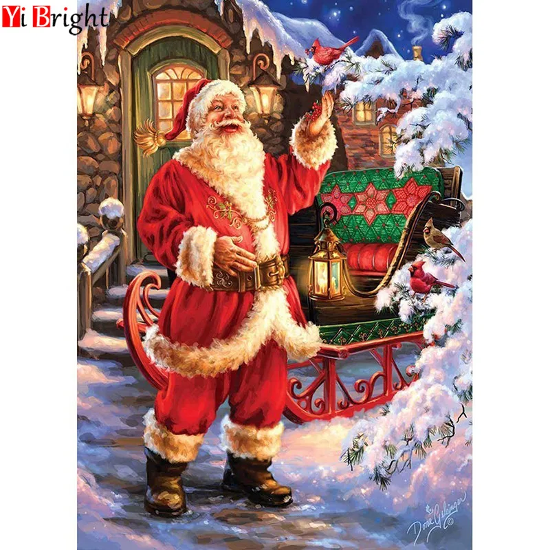 

5D DIY Diamond Painting Christmas Santa Claus Diamond Embroidery Cross Stitch Cartoon Full Square Drill Decoration Gift XY1