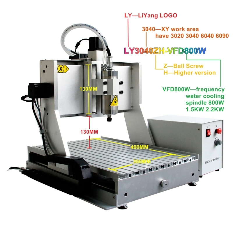 Фрезерный станок с ЧПУ LY3040ZH-VFD 1 5 кВт USB CNC гравировальный Z-Axis ход 130 мм токарный