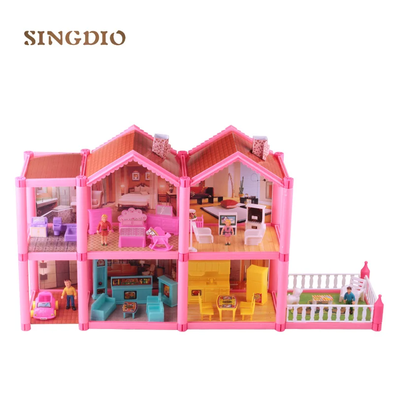 pink plastic dollhouse