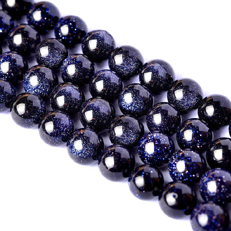 Rounds Blue sandstone Beads for Jewellery Making 4 14mm-in Beads from
