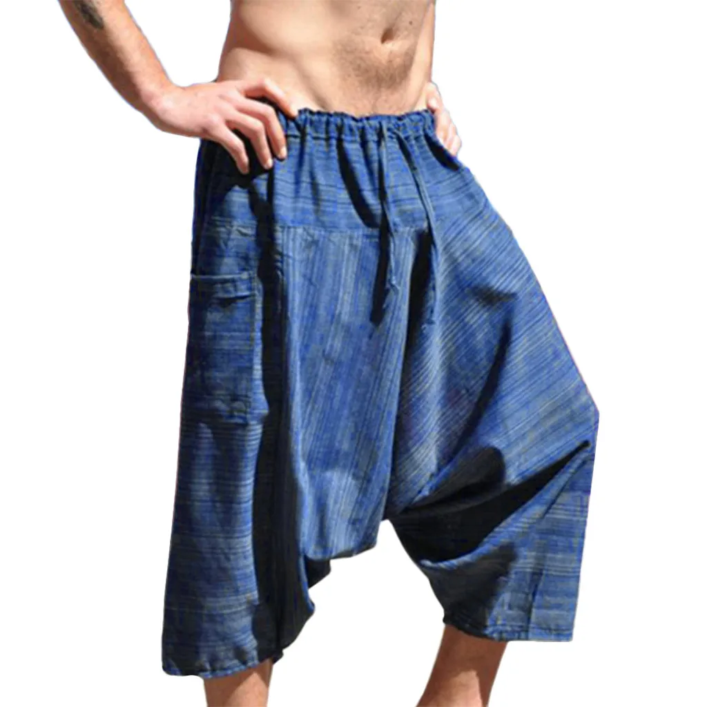 Мужские эластичные штаны с поясом в этническом стиле хип-хоп, штаны с высокой точкой, шорты, мужские крутые летние популярные штаны со