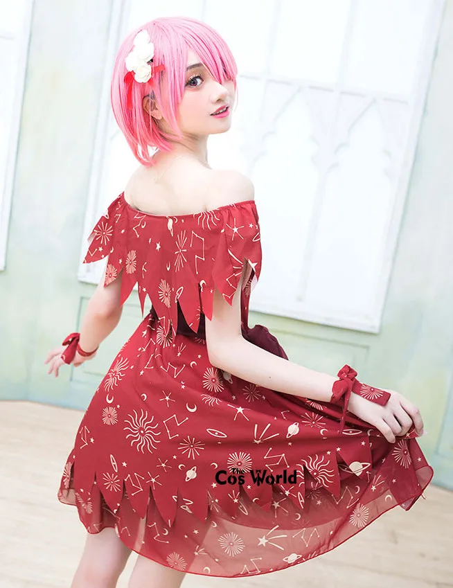 Шифоновое платье тройка Re Zero Kara Hajimeru Isekai Seikatsu Ram u RAM Remu REM Униформа аниме костюмы