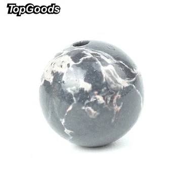 

TopGoods Natural Sea Sediment Stone Beads Dark Grey Gemstone Emperor Snakeskin Loose Beads 8mm Birthstone For Jewelry Making