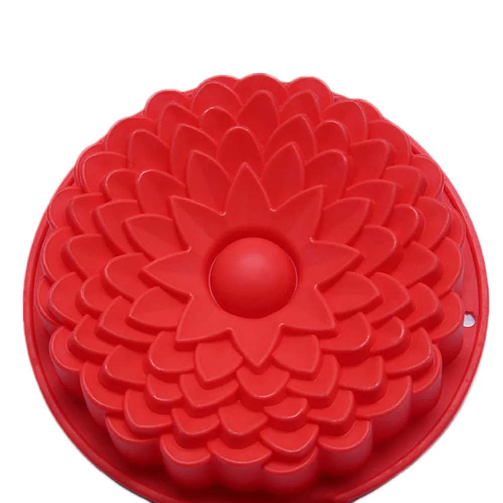 

New 1 Pc Random Color Big Flower Cake Mold Silicone Chrysanthemum Pancake Mould Round Shape Diy Baking Mold