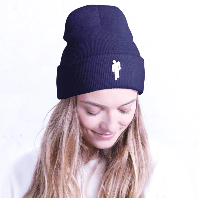 Billie Eilish Beanie 11 цветов вязаное, тёплое, зимнее, однотонное, хип-хоп трикотажный свитер шляпа капот костюм капитана аксессуар подарки