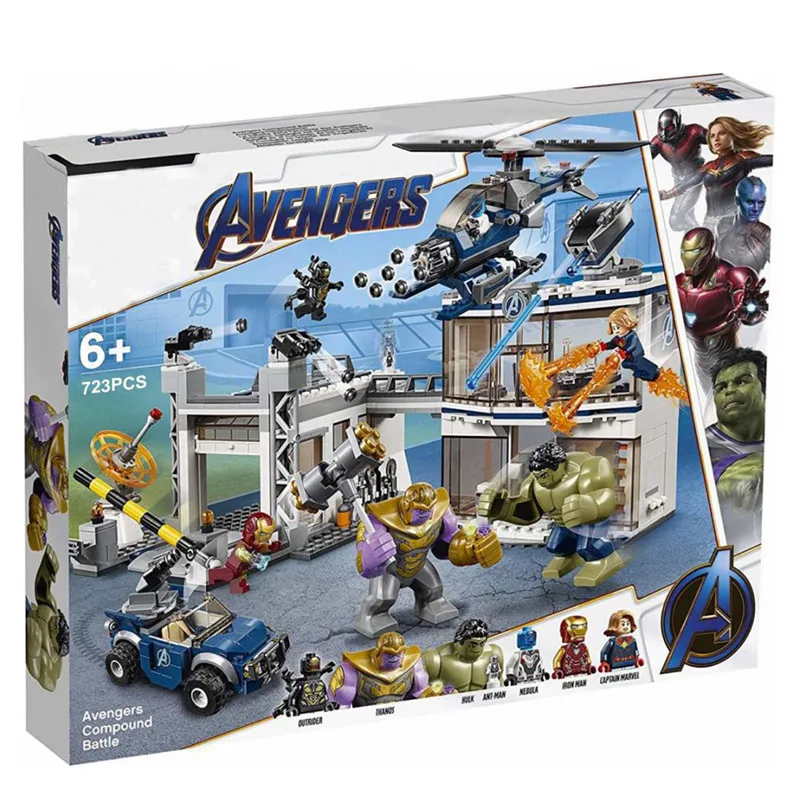 

2019 Marvel Avengers Endgame Super Heroes Thanos Avengers Compound Battle Building Blocks Bricks Kids Toys Compatible With Lego