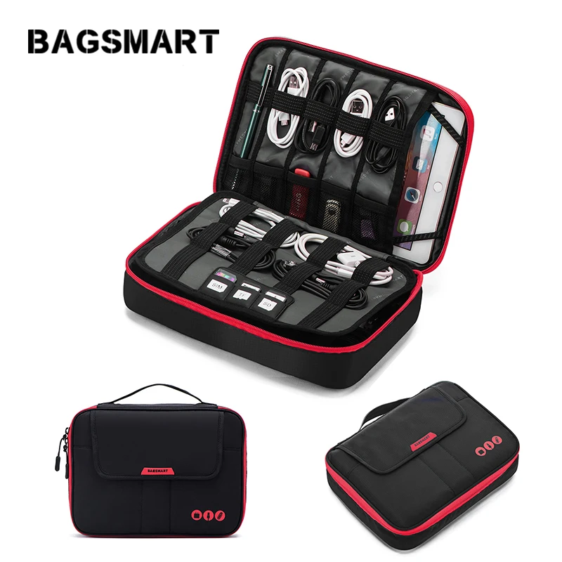 

BAGSMART Travel Bags for Electronics Acessories Business Trip Packing Organizer Bags for Data Line Charger Fit in Pad Kindle