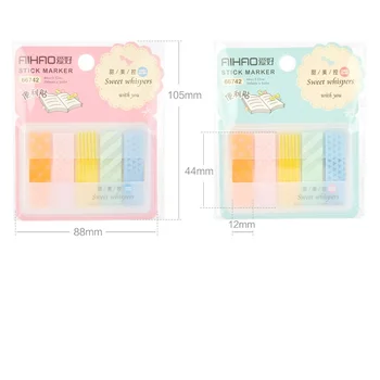 

4 pcs Sweet Index One point stick marker memo note pad PVC post diary sticker Stationery Office planner School supplies DM390