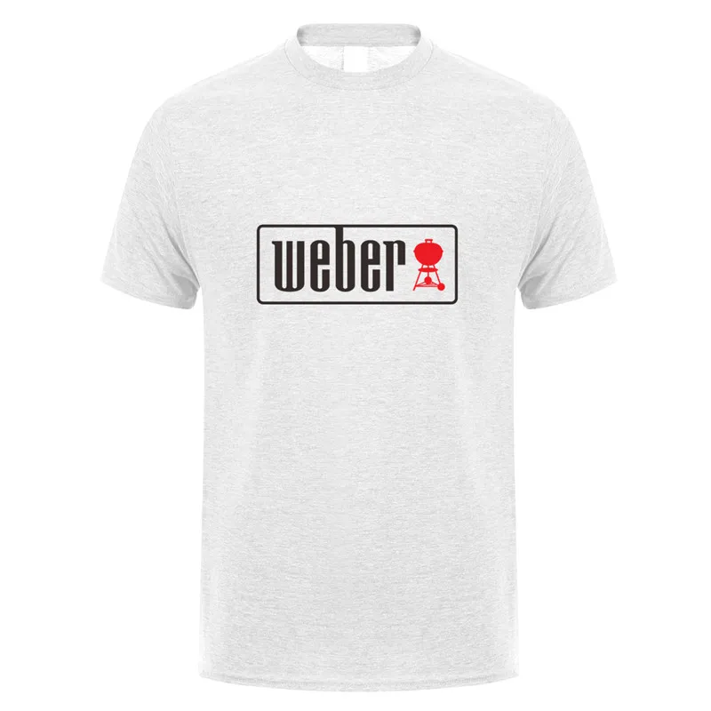 BBQ Outdoor Weber T Shirt Men Tops Summer Short Sleeve T-shirt Tees Cotton Mans Tshirt LH-055 - Цвет: Ash Grey