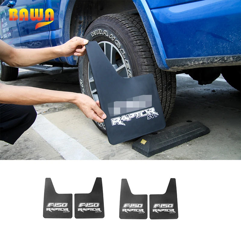 

HANGUP ABS Car Exterior Front Rear Mudguards Mud Flaps Splash Guards Decoration Trim Stickers fender for FORD F150 2015 2016