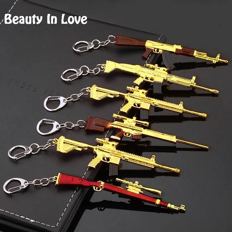 

Battle Royale Toy Pendent 3D H6 Metal Hammer Axe AWM Weapon Key Chain Battlefield FPS Game Keychain Boy Men Jewelry