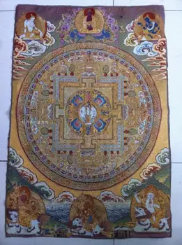 

Chinese Antique collection the Thangka embroidery buddha diagram /298
