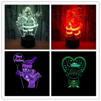 

Santa Claus 3D Visual LED Night Light Merry Christmas USB Table Lamp Home Decoration Kids Bedroom Nightlight Creative Gifts