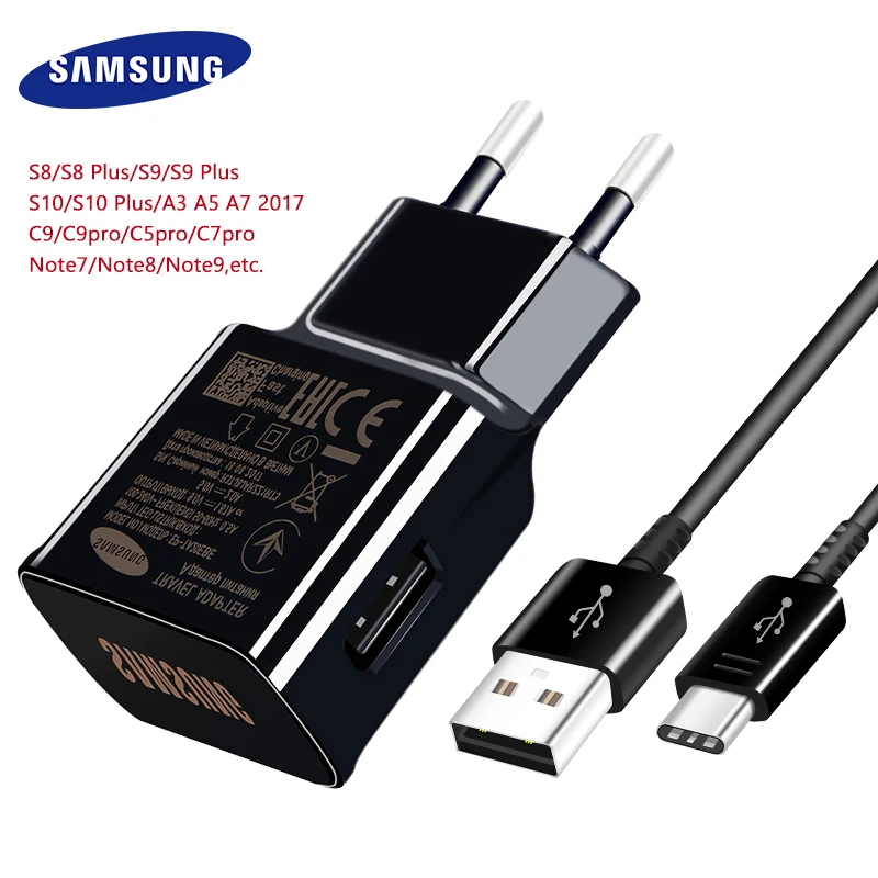 Оригинальное быстрое зарядное устройство для Samsung S8 S10 plus note9 9 в 1 2 а ЕС/США S9 C5 C7 C9