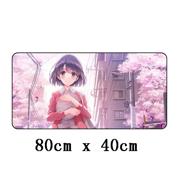 FFFAS 80x40 см японский аниме большой коврик для мыши XL игровой коврик для мыши красивая девушка друг подарок Katou Megumi Eriri красивый настольный коврик Декор - Цвет: Model A