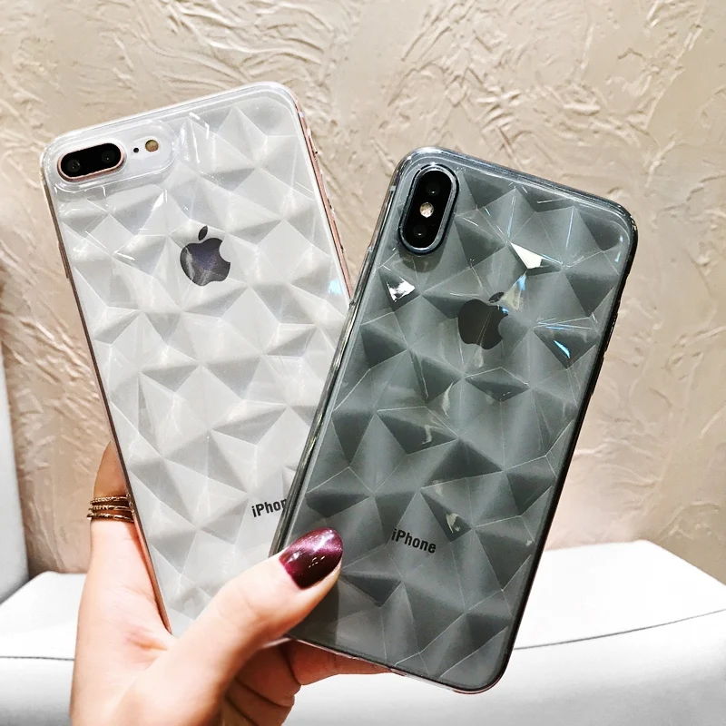 

Geometric Cases For Apple iphone X 8 7 plus 6 6S plus Soft Shockproof design Diamond 2018 new style Phone Cover Shell