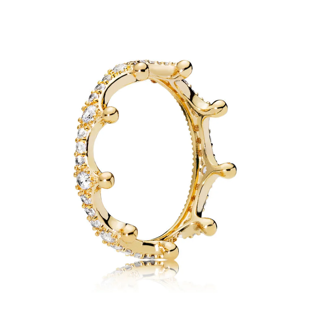 10 стилей женские 925 пробы серебряные кольца с Корона из розового золота обмотки круг кристалл кольцо для женщин ювелирные изделия подарок - Цвет основного камня: R202