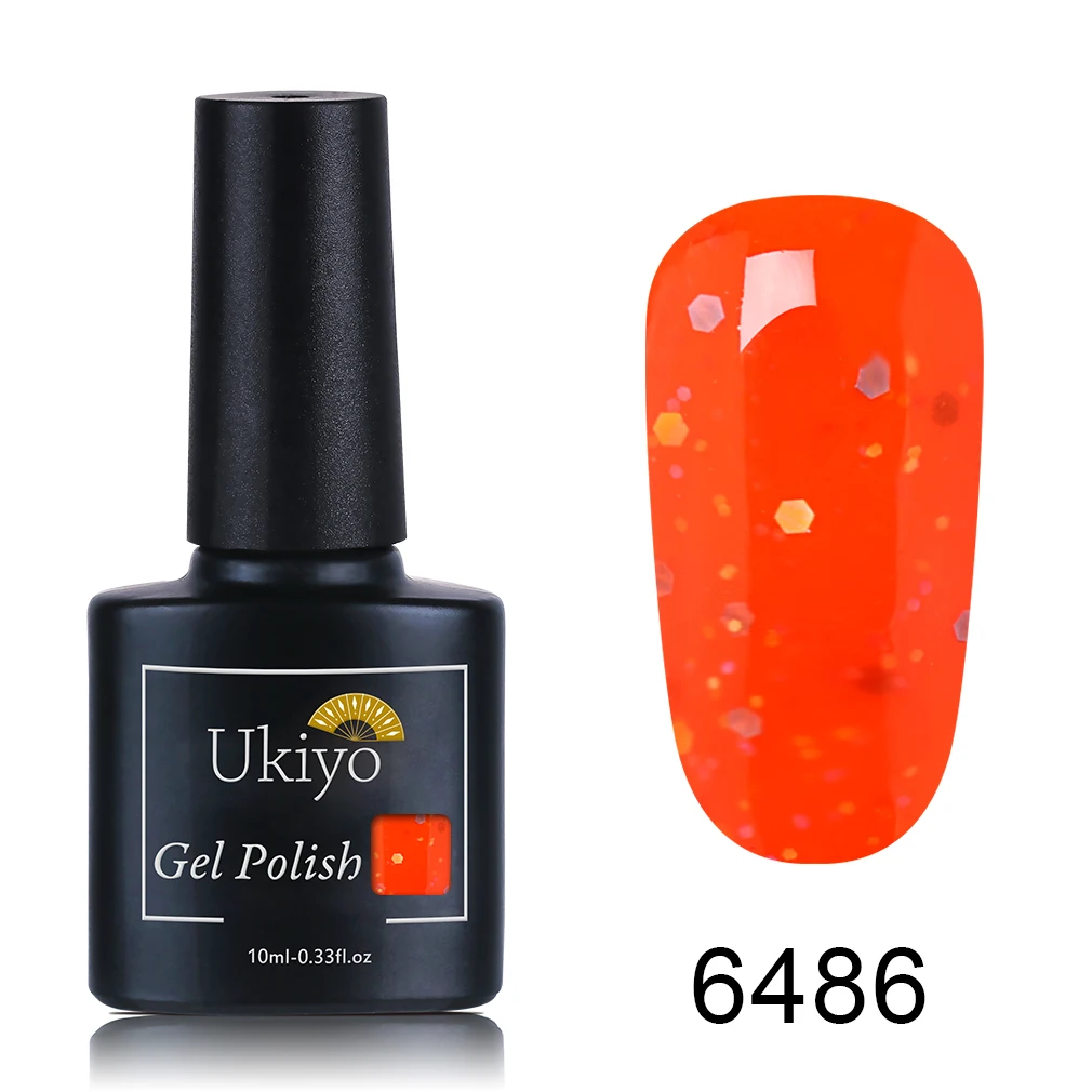 Ukiyo 10 мл сырный Гель-лак для ногтей Soak Off UV светодиодный Гель-лак для ногтей Полупостоянный карамельный цвет гель-Лаковая основа топ-Гель-лак - Цвет: 6486
