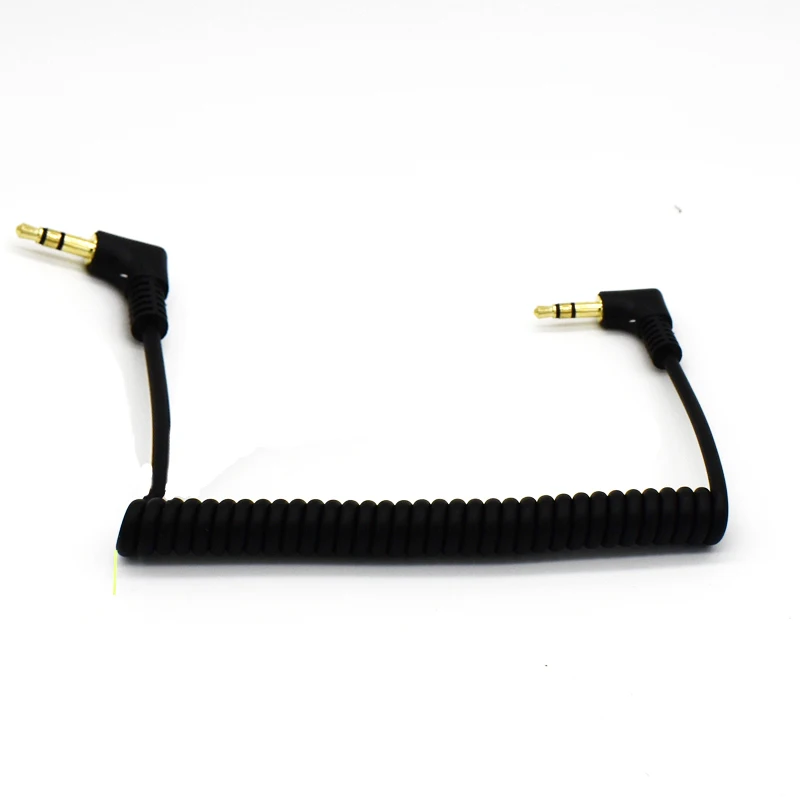 ULT-Best Coiled Audio Cable Jack Right Angle 90 Degree 3.5mm Aux M/ M Cable for Mobile Car Line MP4 Player 3.5 mm AUX Cord 1m