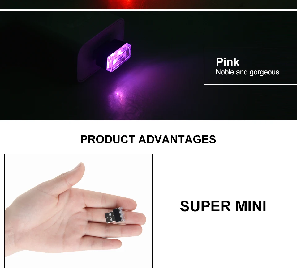 Aceersun LED mini 5V USB Wireless Car Interior Ambient Lighting Atmosphere Decorative Mild Light Multifunction Car accessories (6)