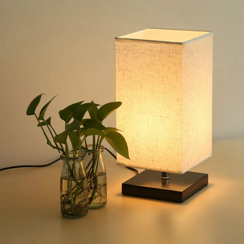 Modern Table Lamp Bedside Desk Top Light Home Floor Lighting Cafe Wood