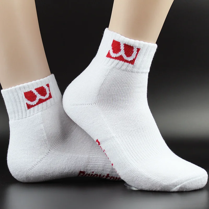 

2Pair/Lot Sports Terry men socks running outdoors chaussettes homme Cotton Thickening tube socks white calcetines hombre summer