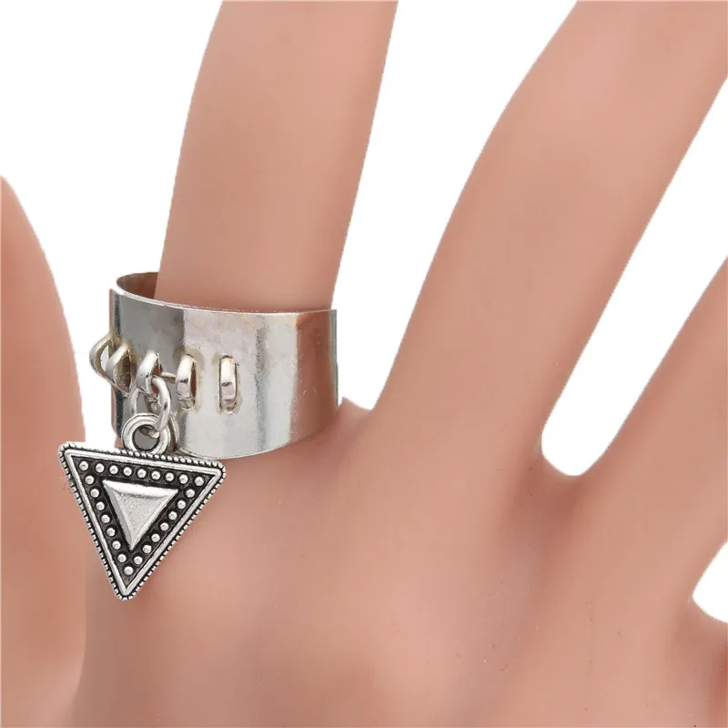 1pc Silver Color New Trendy Adjustable Triangle Ring Women Punk Jewelry Geometric For E1883 | Украшения и аксессуары