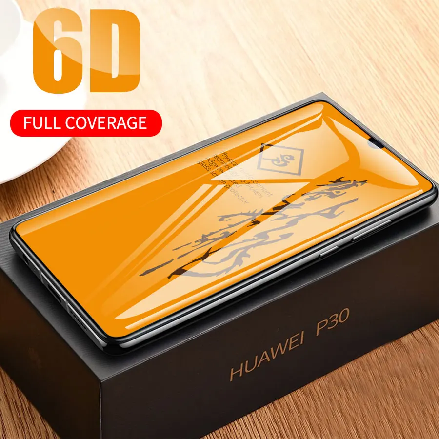 

6D Full Glue All Cover Tempered Glass Screen Protector for Huawei P20 Pro P30 Lite P Smart Plus 2019 Nova 3 3i Protective Film