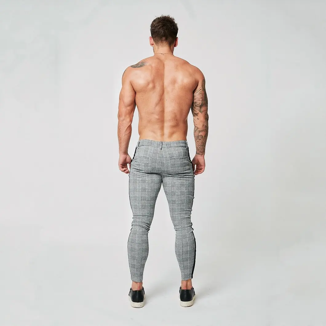 Casual Feet trousers Brand Men Pants Tight Joggers Pants Male Trousers Mens Joggers lattice Pants Sweatpants Large Size XXL