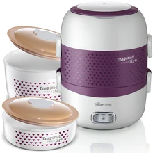 Bear Portable Electric Heating Lunch Box Ceramic Inner Container Rice Cooker Double Layer Can Insert Healthy