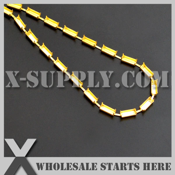 

3x7mm Rectangle Baguette Empty Cup Chains without Rhinestone for Craft/Shoe/Jewelry/Apparel