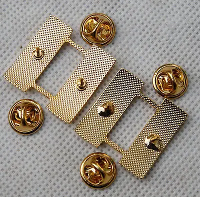 WW2 Pair U.S. US Army Officer's Captain Rank Insignia Badges Gold -US030