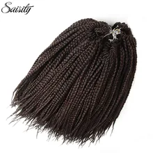 Saisity пряди для наращивания волос, тонкие косички, синтетические плетеные косички, 1" 18" 22 пряди/упаковка, дешевый пучок волос