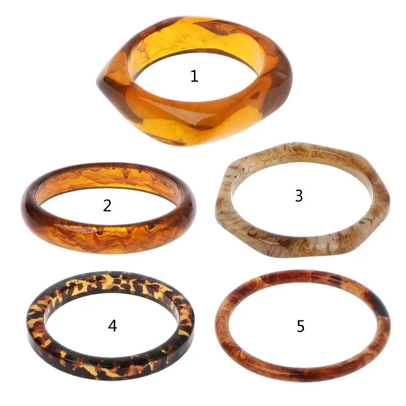 

Tortoiseshell Acrylic Bracelet Resin Brown Leopard Mottled Bangle Women Jewelry
