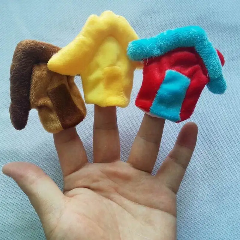 Baru Boneka Jari Hewan Boneka Jari Tiga Babi Kecil Mainan Mewah Baru Boneka Jari Hewan Boneka Jari Tiga Babi Kecil Mainan Mewah