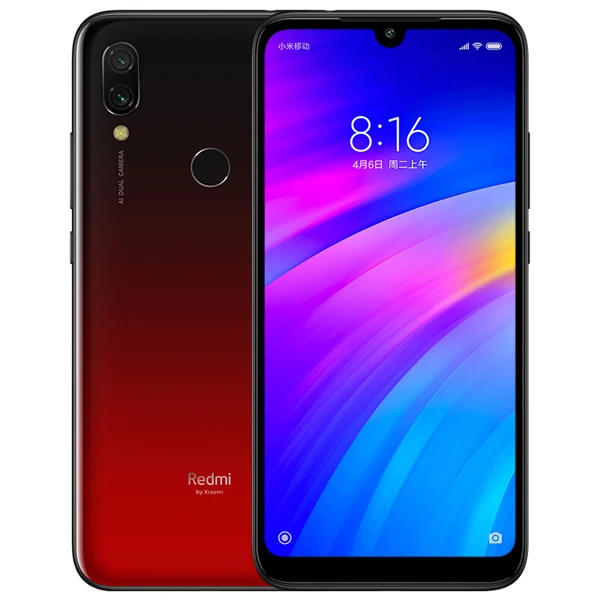 Мобильный телефон Xiaomi Redmi 7 с глобальной прошивкой, 4 Гб ОЗУ, 64 Гб ПЗУ, Восьмиядерный процессор Snapdragon 632, камера 12 МП, аккумулятор 4000 мАч, 6,26 дюйма, полный экран - Цвет: Red